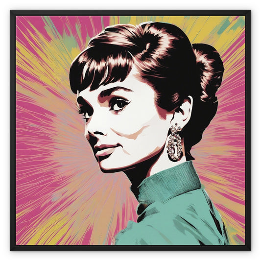 Audrey Hepburn Close up Framed Canvas