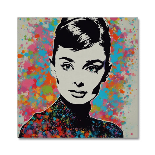 Audrey Hepburn Colourful Canvas