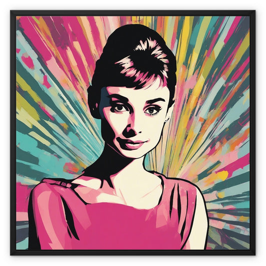 Audrey Hepburn  Elegant Framed Canvas