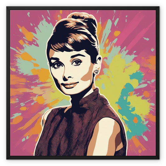 Audrey Hepburn  Portrait Framed Canvas